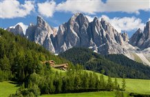 Blick zur Geislergruppe in Südtirol