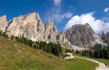 Blick auf die Cirspitzen im Grödnertal