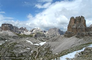 Blick auf den Toblinger Knoten in den Sextner Dolomiten