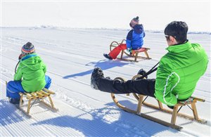Pista per slittino sulla Malga di Tesido nella Val Pusteria