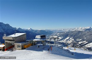 Blick auf das Skigebiet Helm im Hochpustertal