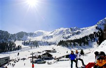 Blick auf das Skigebiet Speikboden in Südtirol