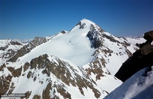 Blick zur Weißkugel im Schnalstal in Südtirol