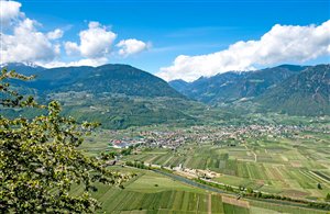 Blick auf Lana in der Urlaubsregion Meraner Land