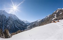 Paesaggio invernale a Martello in Val Venosta