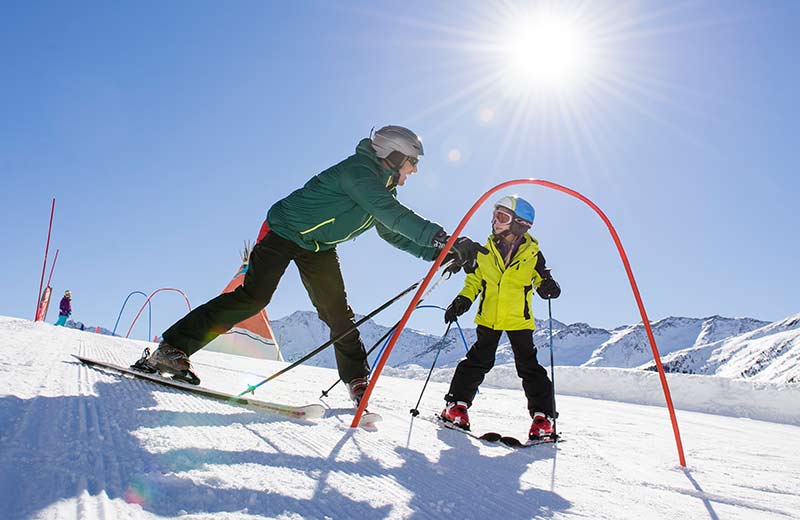 Skifahren mit Kinder in Meran