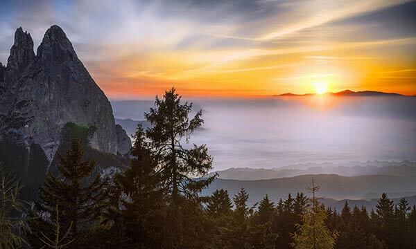 Sonnenuntergang in Südtirol